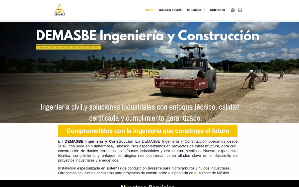 DEMASBE Ingeniería y Construcción - Sitio web corporativo