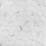 Piedras white marble wall with hexagon pattern