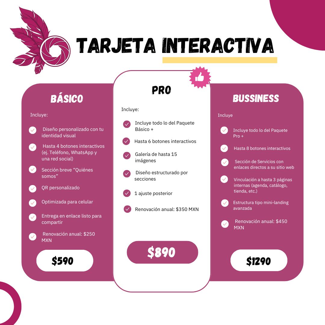 Paquetes Tarjeta Digital Interactiva - Ingenia Creativa