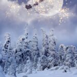 Navidad santa,claus,flying,in,the,sky.,christmas,expectation