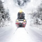 Navidad old,vintage,train,in,the,snow.,winter,snow,forest,train