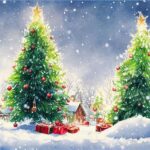 Navidad a,wintry,christmas,scene,of,christmas,tress,in,a,forest