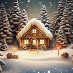 Navidad christmas gous in winter snouy forest.