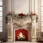 Navidad capturing the spirit of a christmas fireplace. generative ai