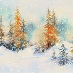 Navidad cute winter landscape. winter banner. winter walk.