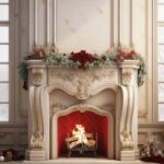 Navidad capturing the spirit of a christmas fireplace. generative ai